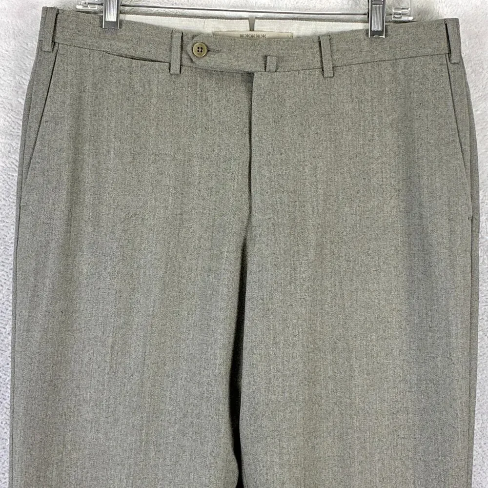 Ermenegildo Zegna Pants Mens 35 Gray Wool Trousers Luxury Preppy Old Money